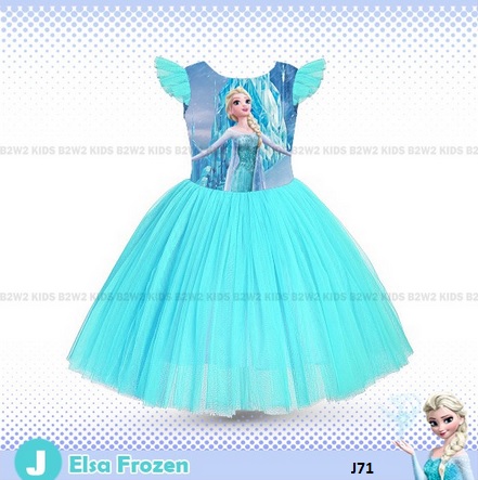 gaun dress elsa frozen